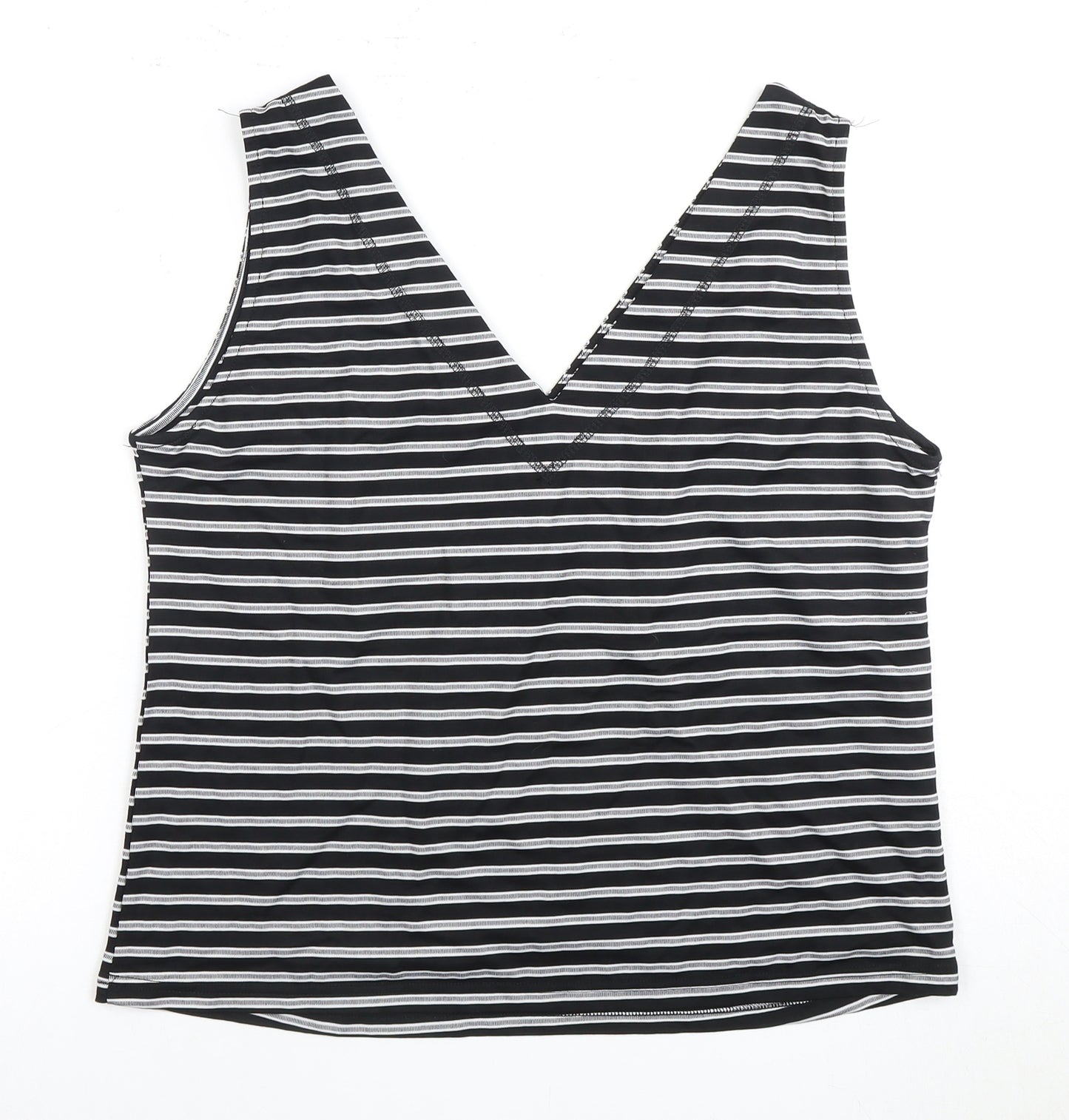 Warehouse Women's Black Striped Tank Top Size 14