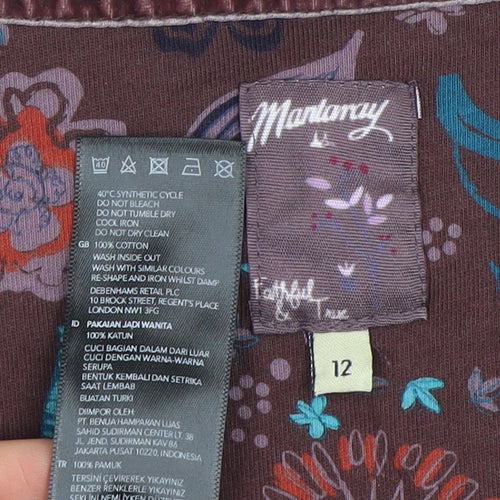 Mantaray Women's Brown Floral Shift Dress Size 12