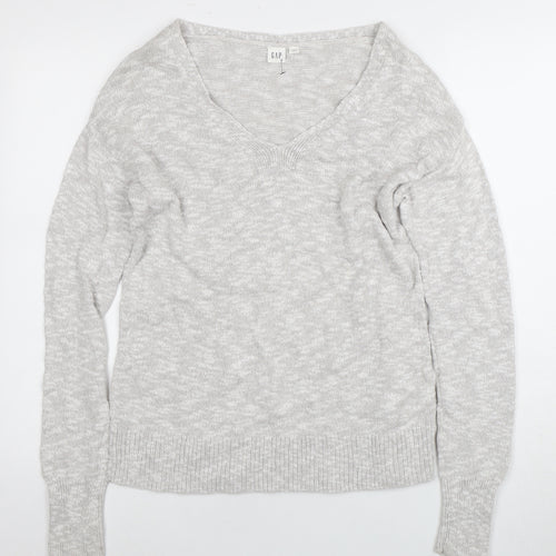 GAP Women's Grey Pullover Jumper V-Neck XS