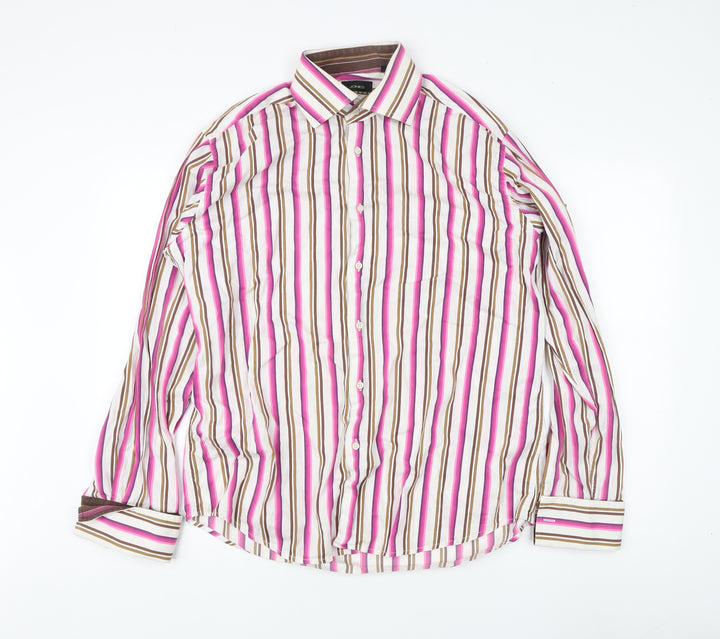 Jones Men's Multicoloured Striped Dress Shirt
