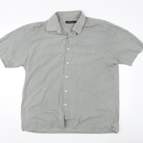 Jeff Banks Men's Grey Check Extra-Slim Shirt 2XL