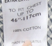 Jeff Banks Men's Grey Check Extra-Slim Shirt 2XL