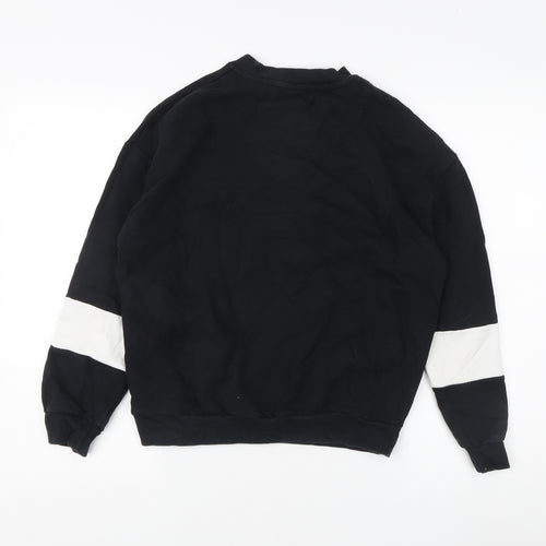 Marks and Spencer Boys Black Sweatshirt 11-12 Years Graphic Sequin