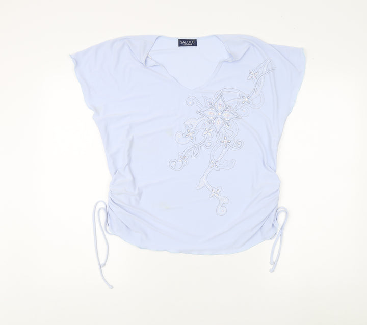 Saloos Collection Women's Blue Tunic T-Shirt, Size L