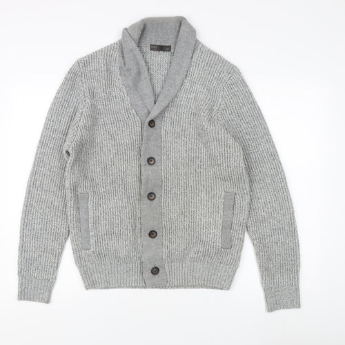 Marks & Spencer Men's Grey Cardigan, Size L, Knitwear