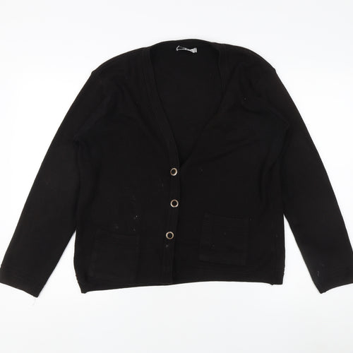 Berketex Women's Black Cardigan, Size 14, Classic Style