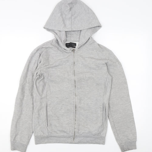 Zara Unisex Grey Full Zip Hoodie, Size S, Casual Essential