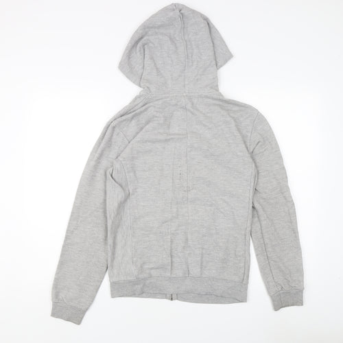 Zara Unisex Grey Full Zip Hoodie, Size S, Casual Essential