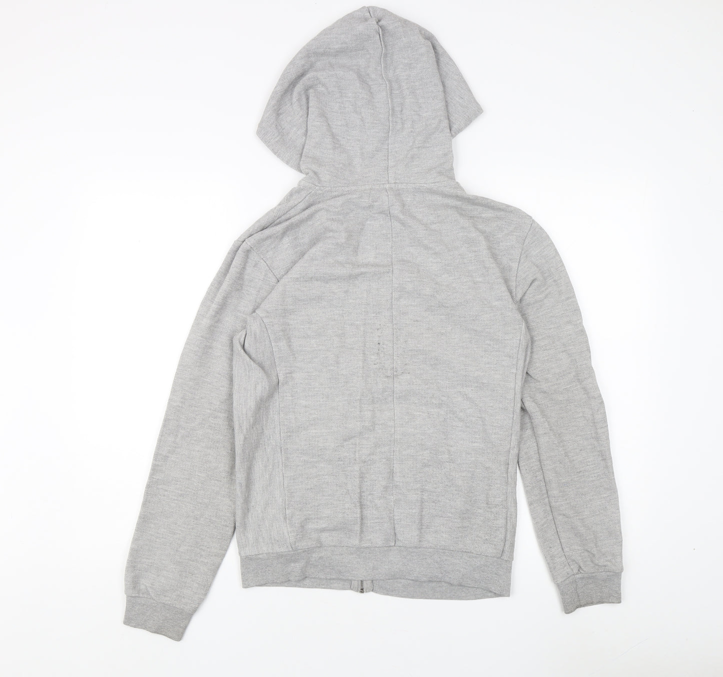 Zara Unisex Grey Full Zip Hoodie, Size S, Casual Essential