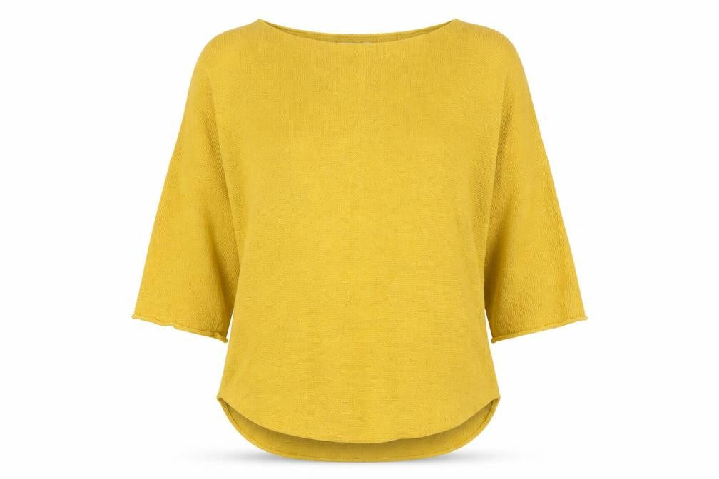 Front view of Isabella D. Women's Yellow jumper XL