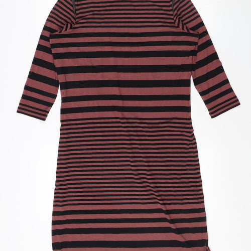Autograph Women's Black Cotton Striped Dress Size 14