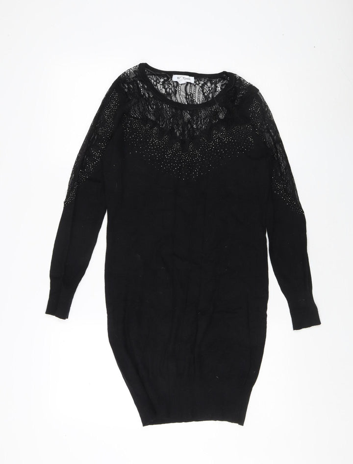 Wild Flower Women's Black Lace Pullover Jumper, Size M