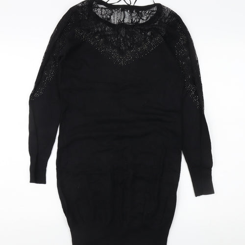 Wild Flower Women's Black Lace Pullover Jumper, Size M