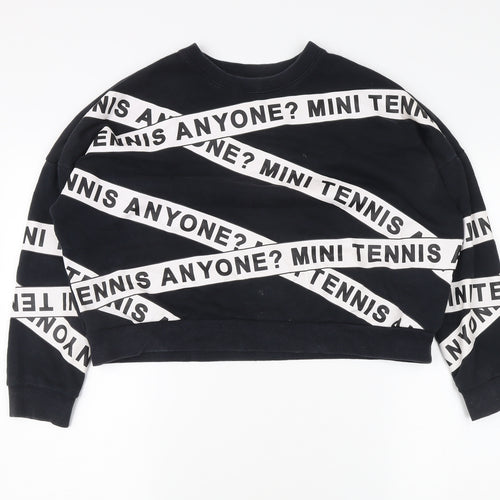 Mini Cream Women's Black Pullover Sweatshirt M