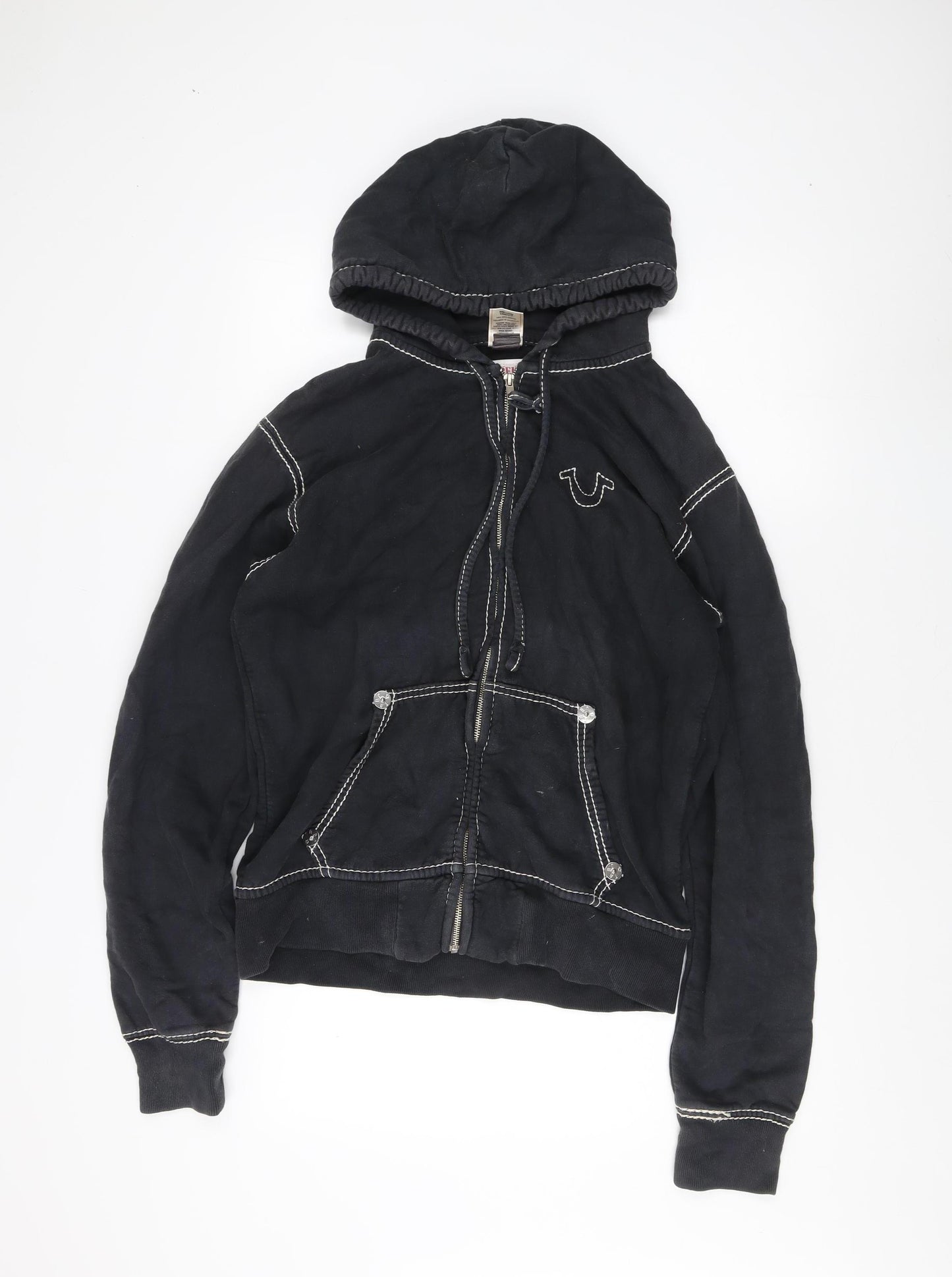 True Religion Men's Black Full Zip Hoodie M