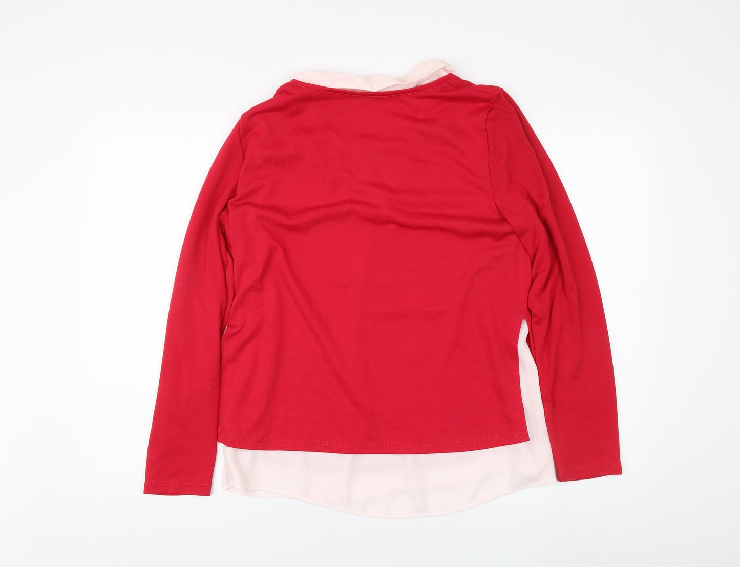 Canda Women's Red Collared Pullover Jumper Size 10