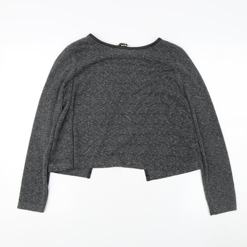 Miss Selfridge Grey Cropped Top, UK 6, Women's Long Sleeve