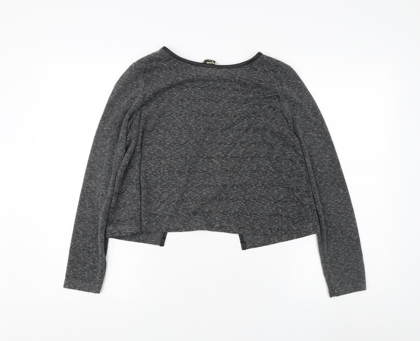 Miss Selfridge Grey Cropped Top, UK 6, Women's Long Sleeve