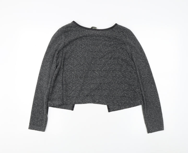 Miss Selfridge Grey Cropped Top, UK 6, Women's Long Sleeve