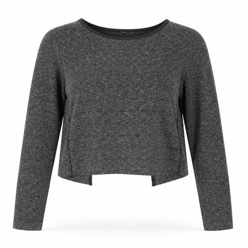 Miss Selfridge Grey Cropped Top, UK 6, Women's Long Sleeve