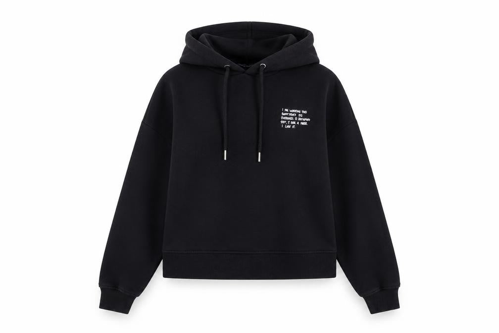Front view of Zara Black Women's Pullover Hoodie M