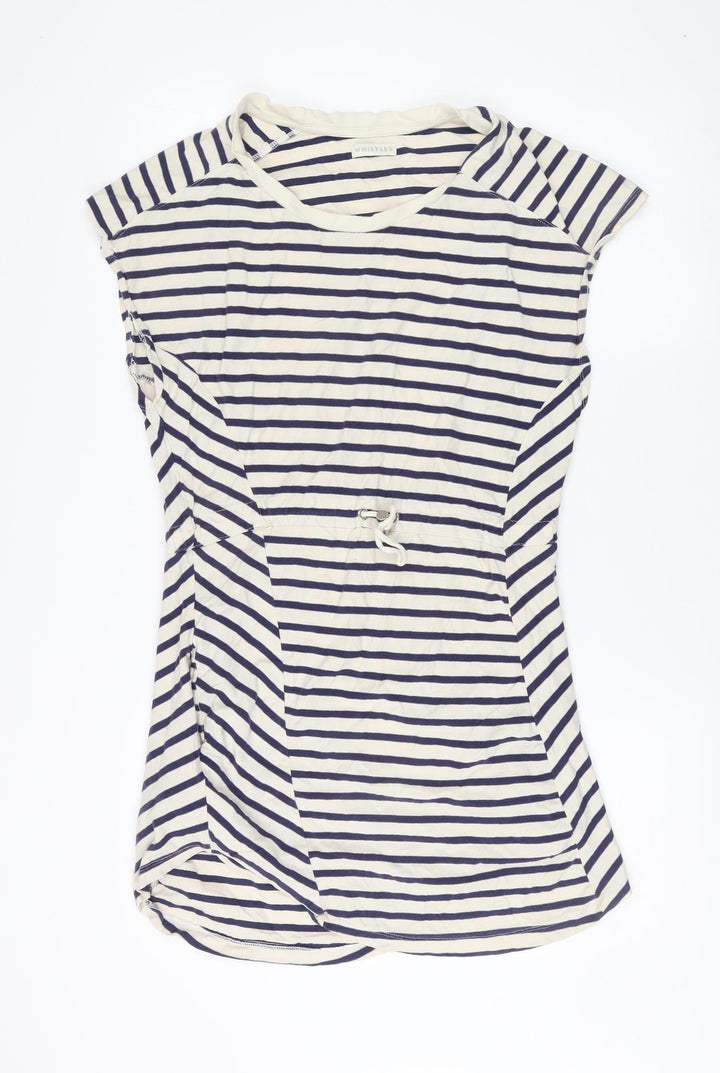 Whistles Women's Multicoloured Striped T-Shirt Dress Size 12