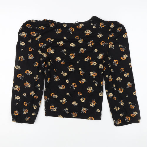 Only Women's Black Floral V-Neck Blouse - S