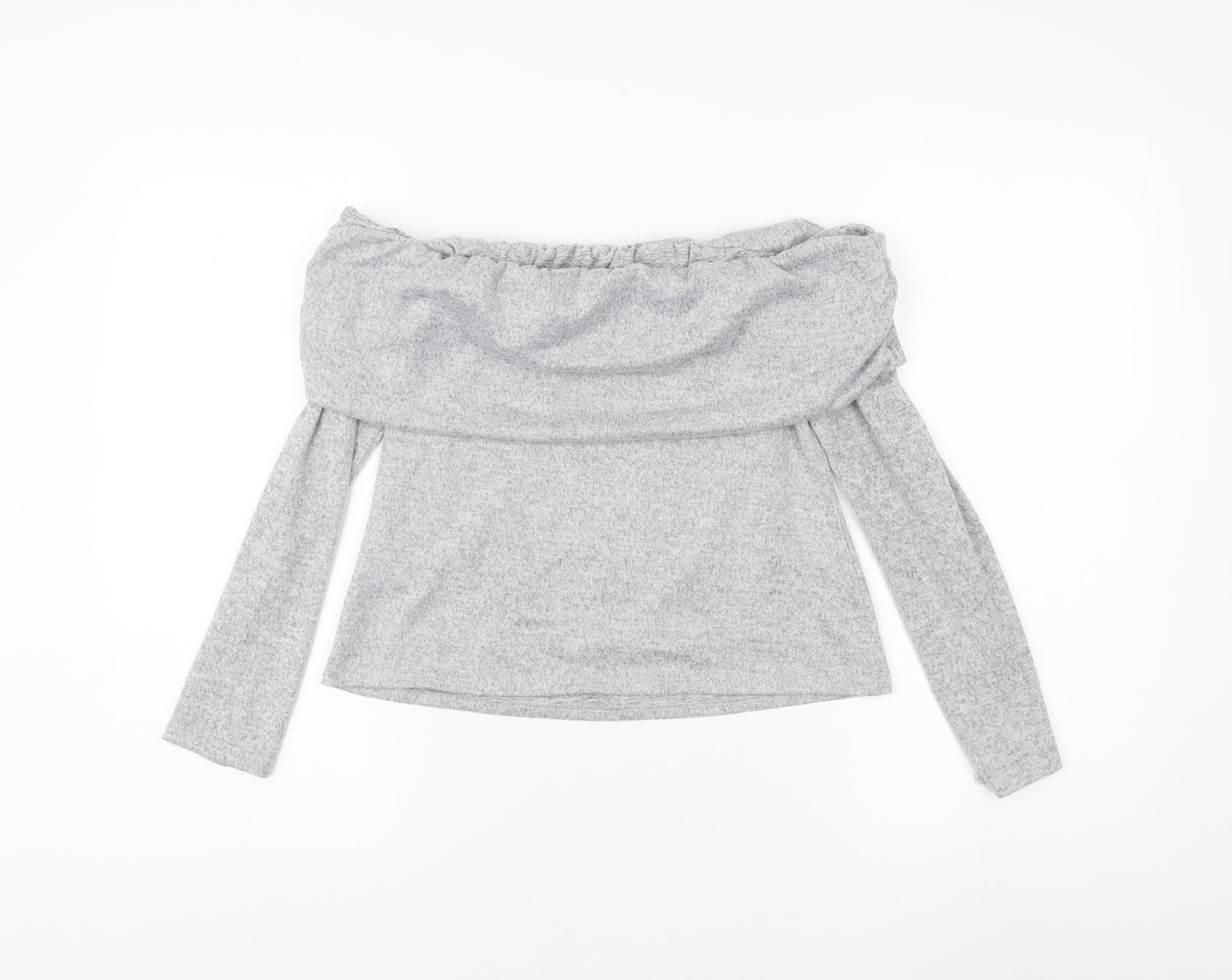Miss Selfridge Grey Off Shoulder Blouse, M, Women's Casual Top