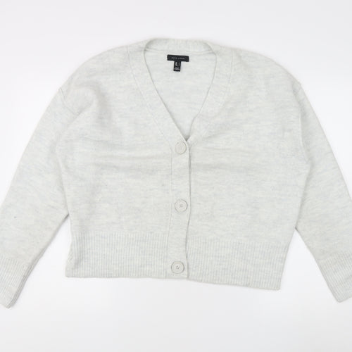 New Look Women's Ivory Cardigan Size L V-Neck