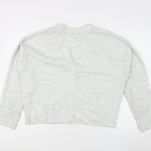 New Look Women's Ivory Cardigan Size L V-Neck