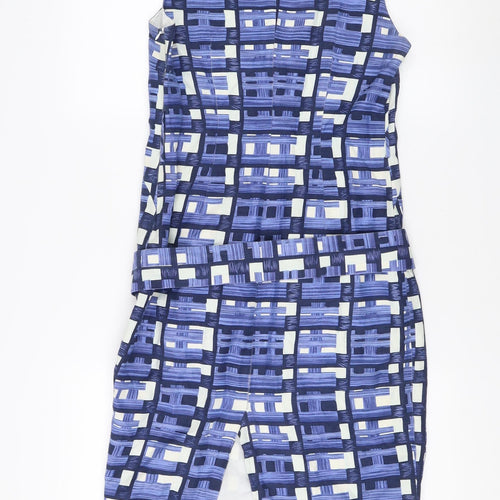 L.K. Bennett Women's Blue Geometric Knee-Length Shift Dress