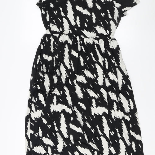 Simply Be Women's Black Animal Print Dress Size 10
