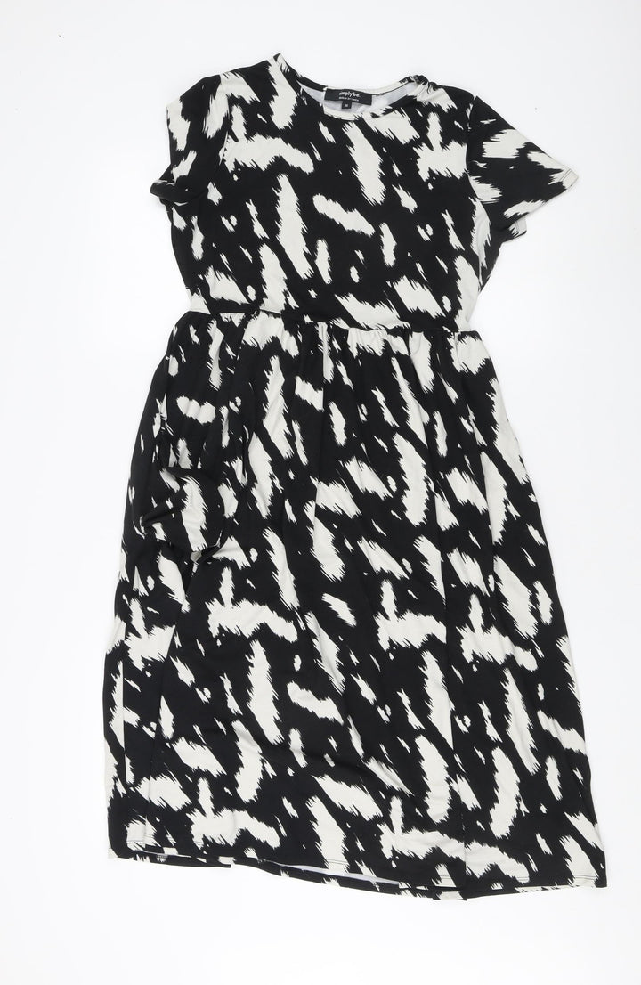 Simply Be Women's Black Animal Print Dress Size 10