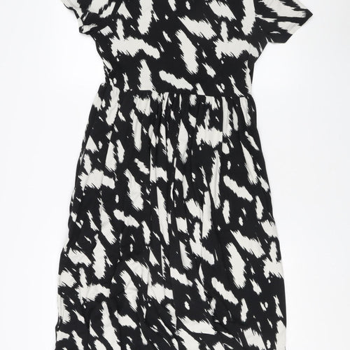 Simply Be Women's Black Animal Print Dress Size 10