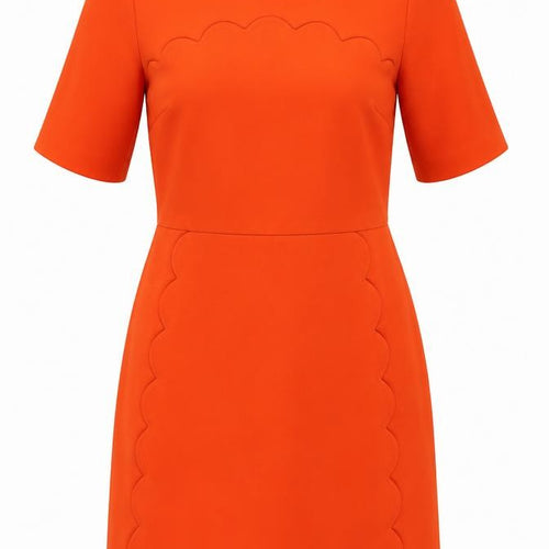 Topshop Women Orange Half Sleeve Short Dress