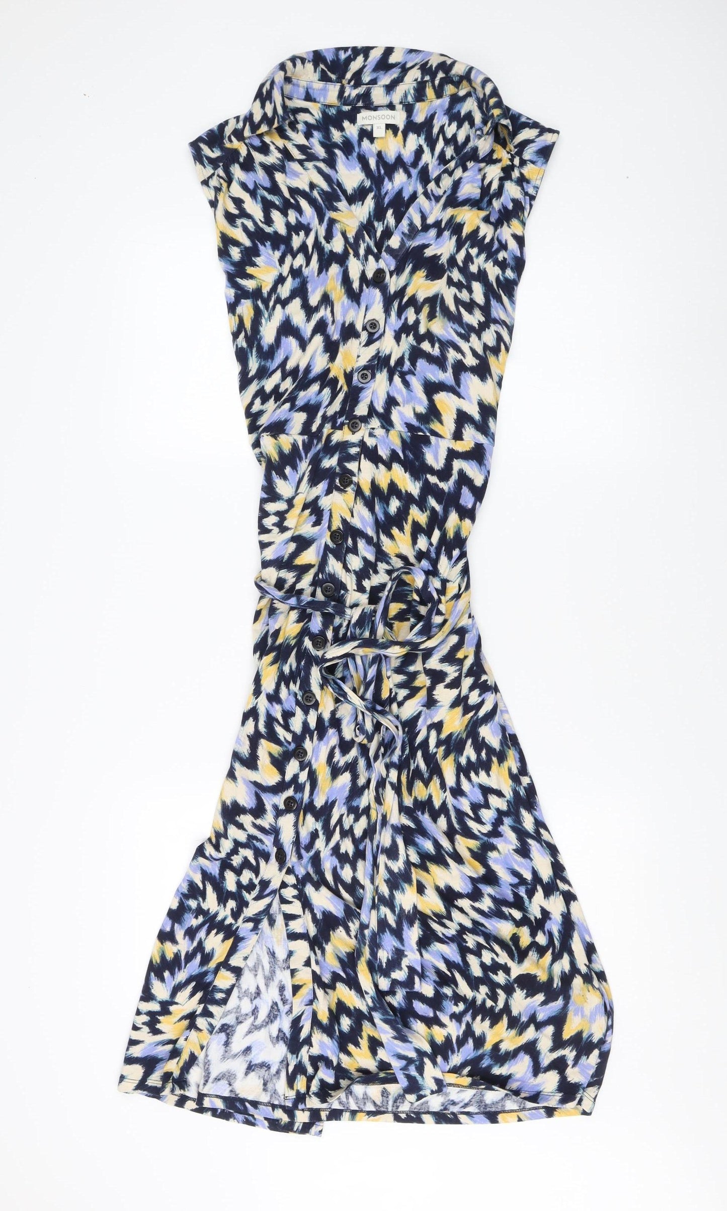 Monsoon Women's Multicoloured Collared XL Dress