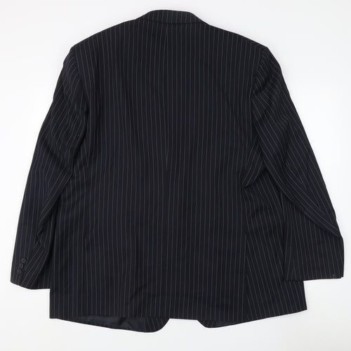 Burton Men's Blue Striped Regular Fit Suit Jacket 50R