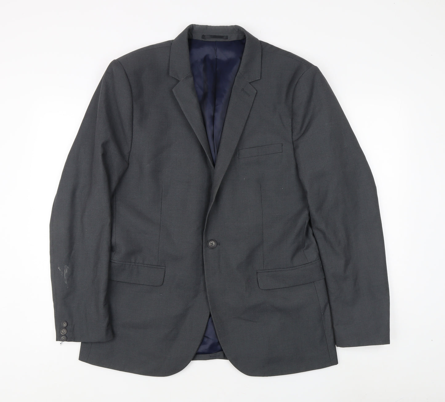 Topman Grey Men's Blazer 42 Regular Jacket Notch Lapel
