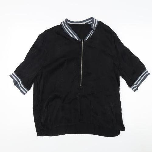 Yaya Women Black Blouse, Size 14, Relaxed Casual