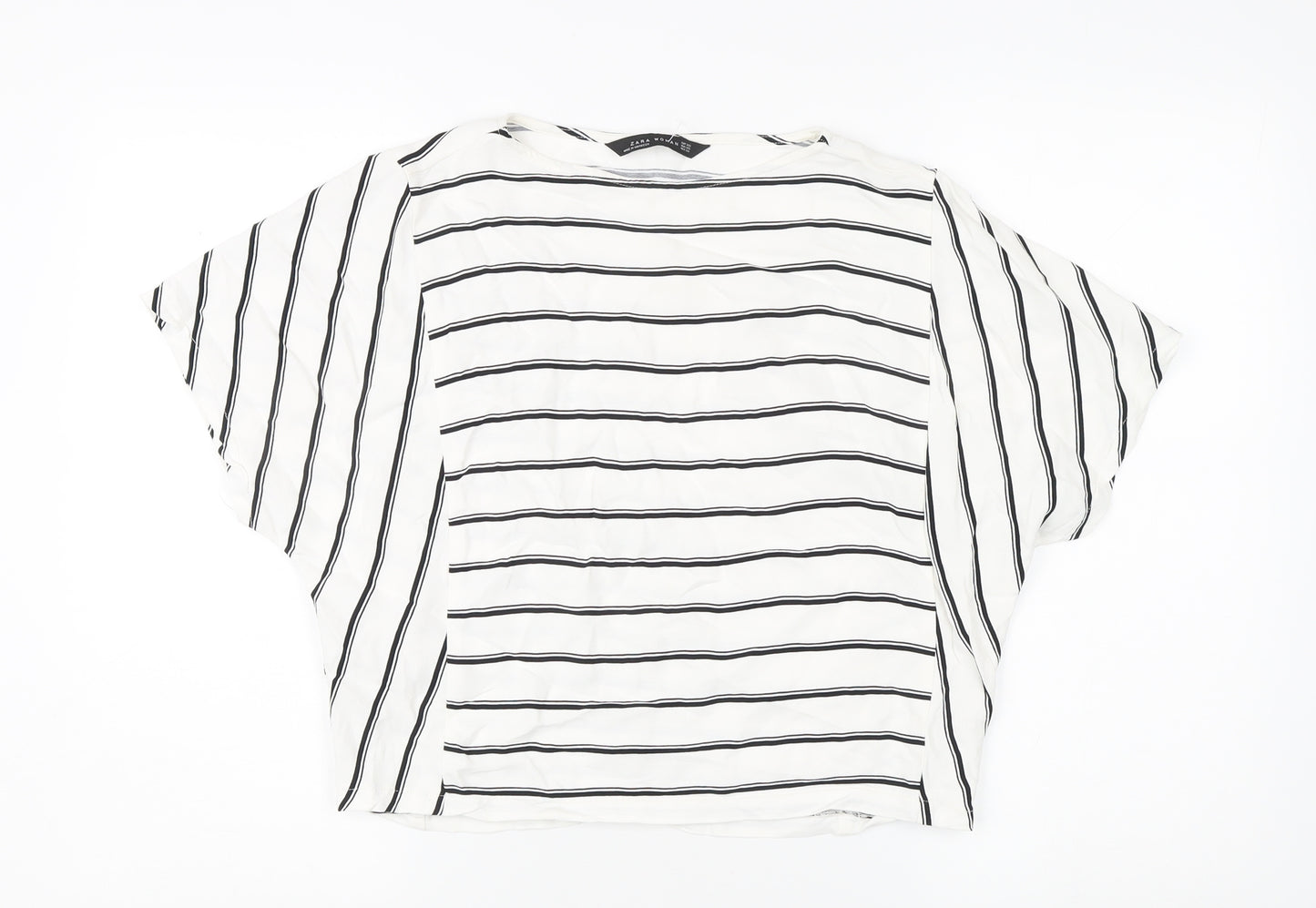 Zara Women's White Striped Blouse XS Relaxed Fit