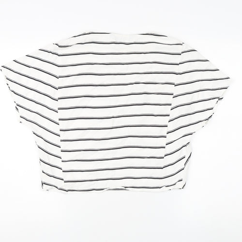 Zara Women's White Striped Blouse XS Relaxed Fit
