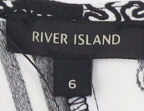 River Island Women’s Floral Striped Top, Size 6