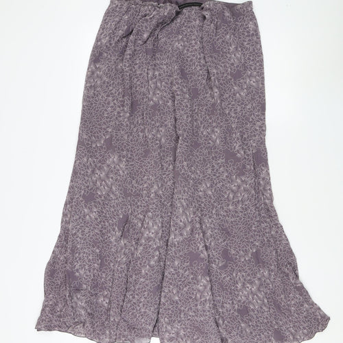 Country Casuals Women’s Purple Floral Midi Skirt Size L