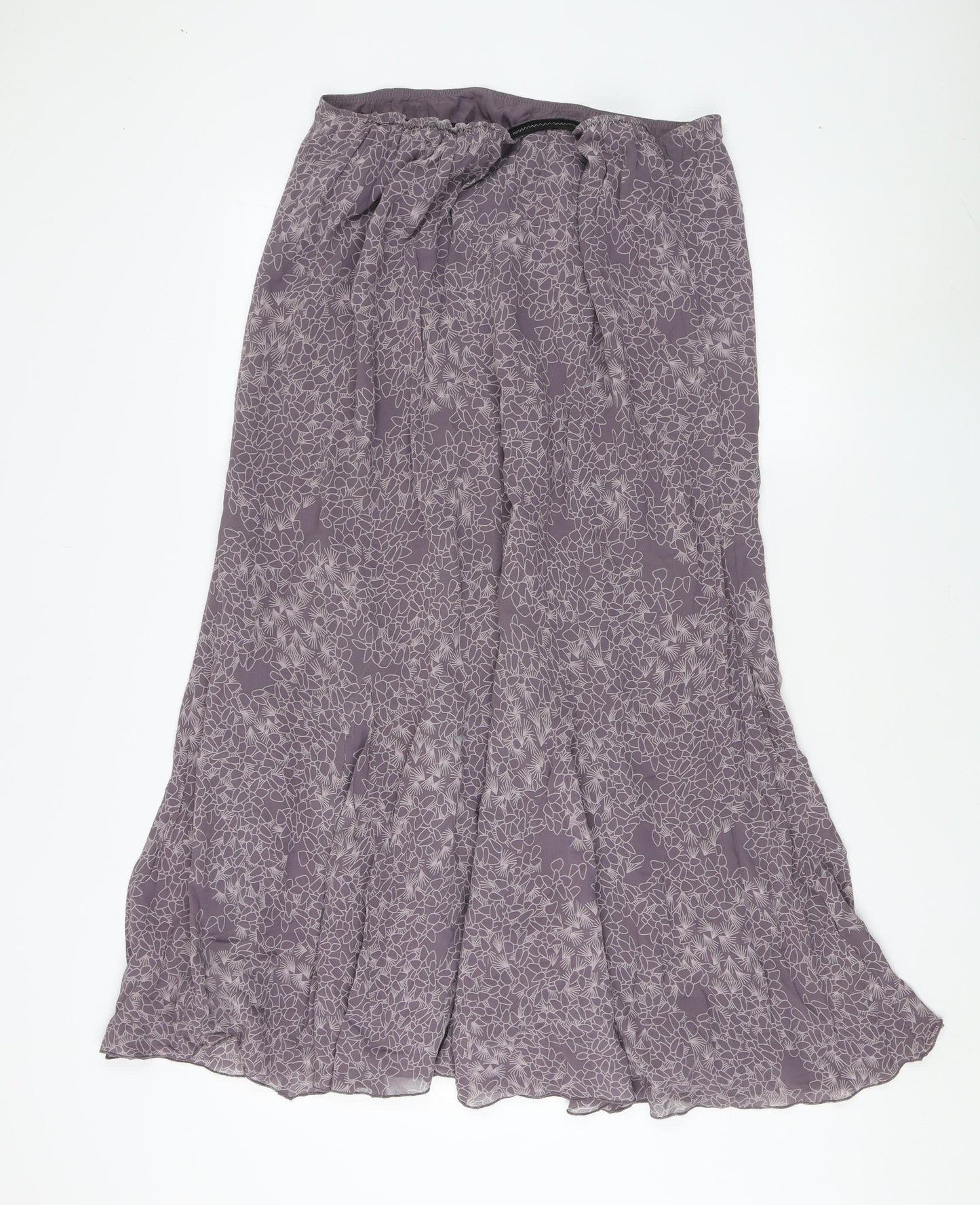 Country Casuals Women’s Purple Floral Midi Skirt Size L