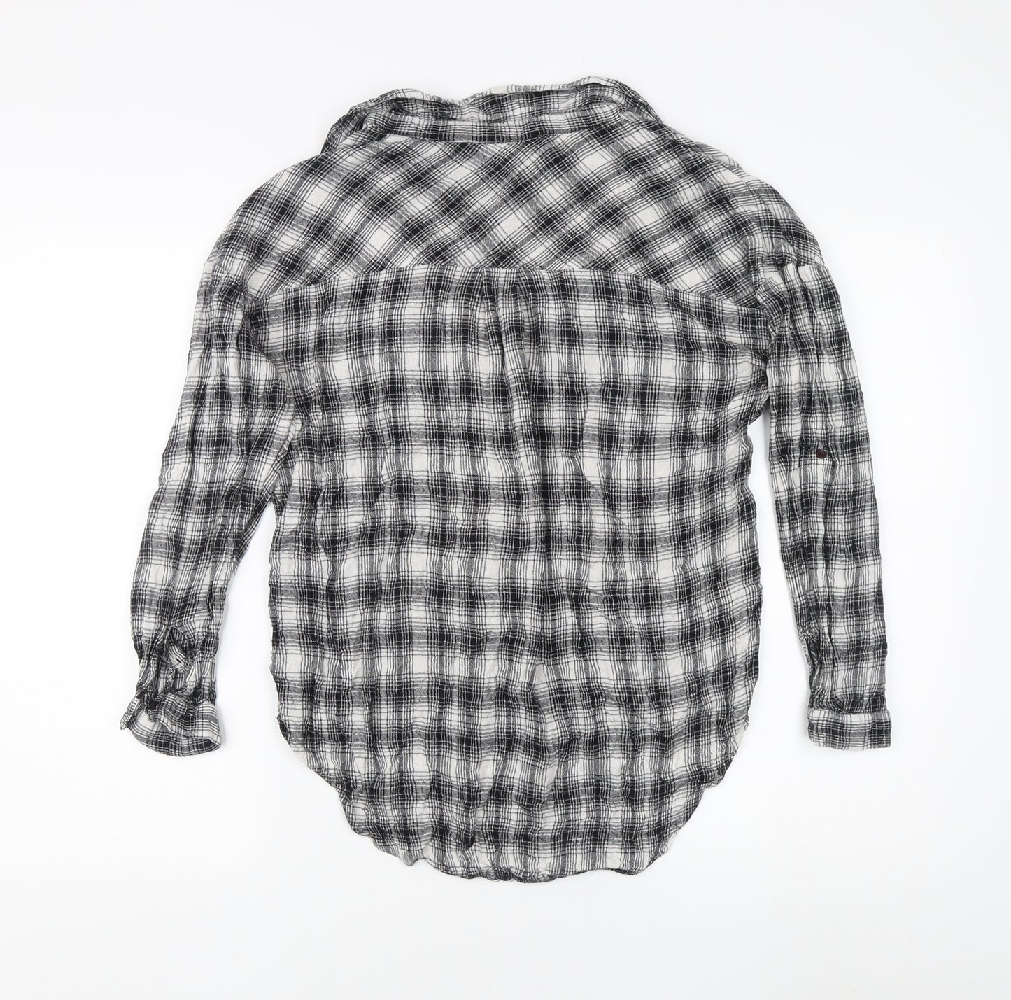 New Look Women's Black Plaid Button-Up Shirt Size 10