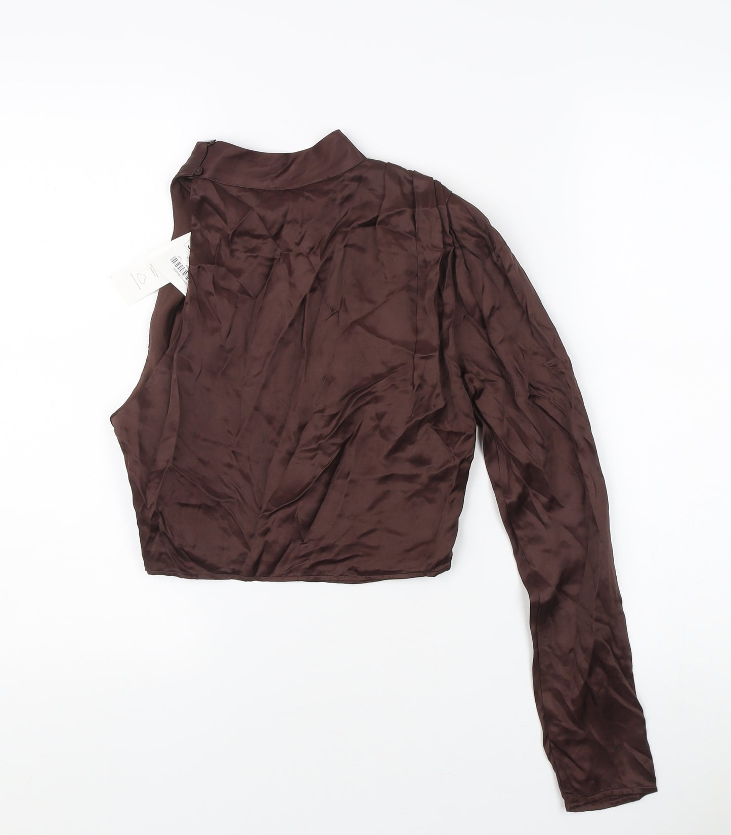 Zara Women's Brown High Neck Blouse - Size S