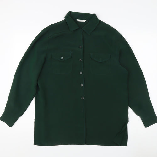 Marks and Spencer Women’s Green Button-Up Shirt