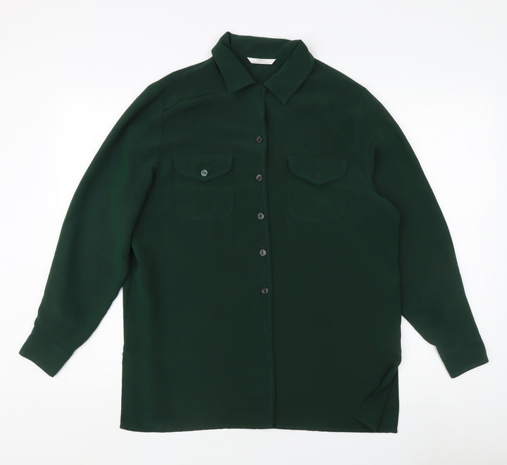 Marks and Spencer Women’s Green Button-Up Shirt