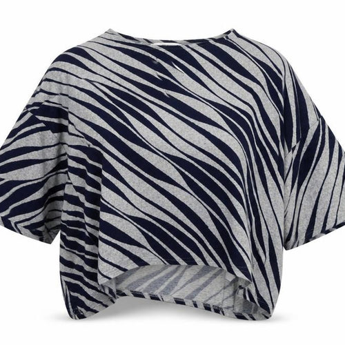 Apricot Women's Blue/Grey Animal Print Cropped T-Shirt