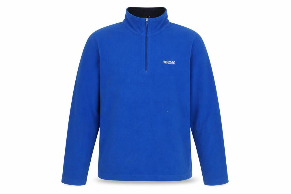 Front view of Regatta Men's Blue Fleece 1/4 Zip Sweatshirt L